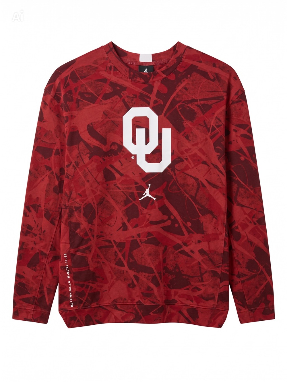 Jordan Brand Oklahoma Sooners OU Crimson Camo Long Sleeve T-Shirt